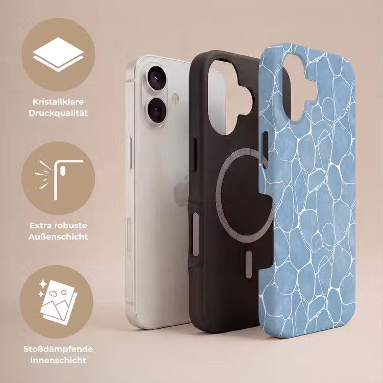 Organisch - Patroon - Blauw Toughcase MagSafe Apple iPhone 17 klein 1017 -USP_Lagen_DE