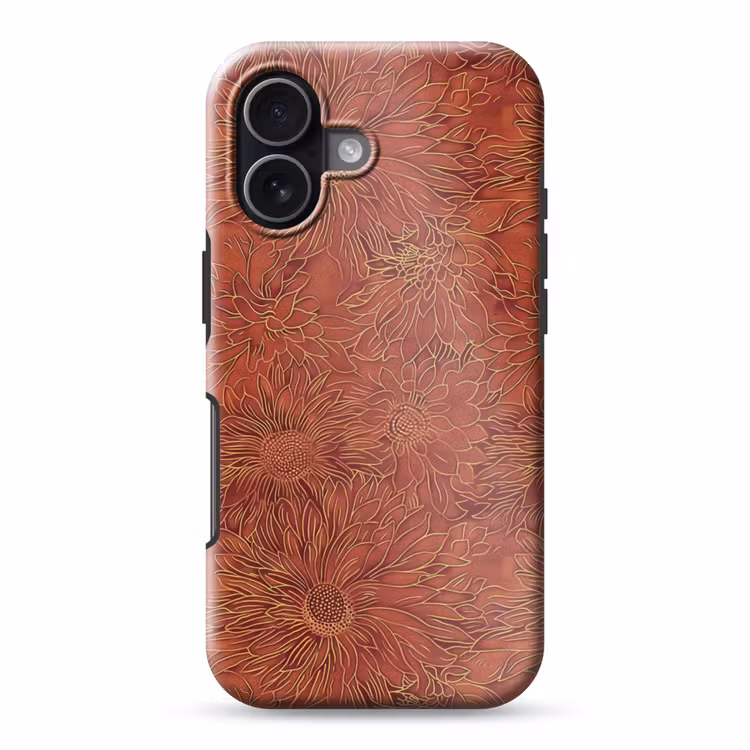 Oosters - Bloemen - Terracotta Toughcase MagSafe Apple iPhone 17 klein 1017 -3d