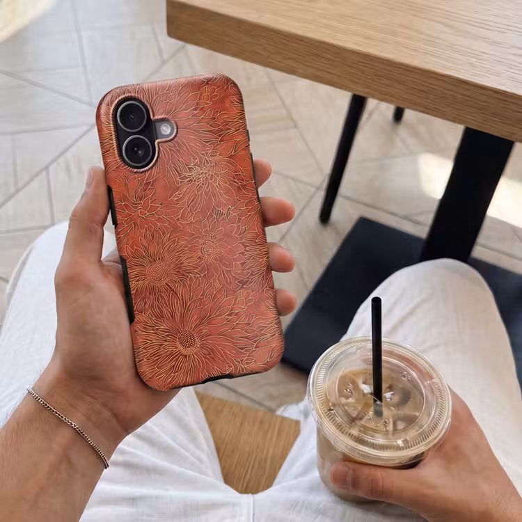 Oosters - Bloemen - Terracotta Toughcase MagSafe Apple iPhone 17 klein 1017 -Sfeer1M