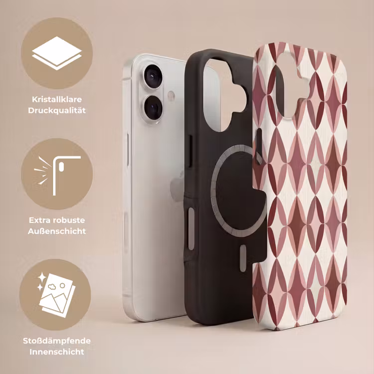 Ovaal - Textuur - Roze Toughcase MagSafe Apple iPhone 17 klein 1017 -USP_Lagen_DE