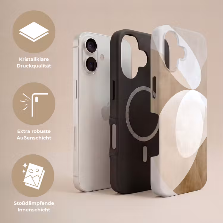 Ovale vormen - Transparant - Zachte overgang Toughcase MagSafe Apple iPhone 17 klein -USP_Lagen_DE