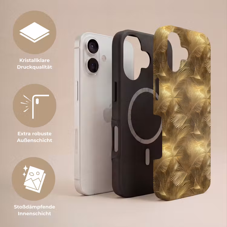 Palm - Waaier - Goud Toughcase MagSafe Apple iPhone 17 klein 1017 -USP_Lagen_DE