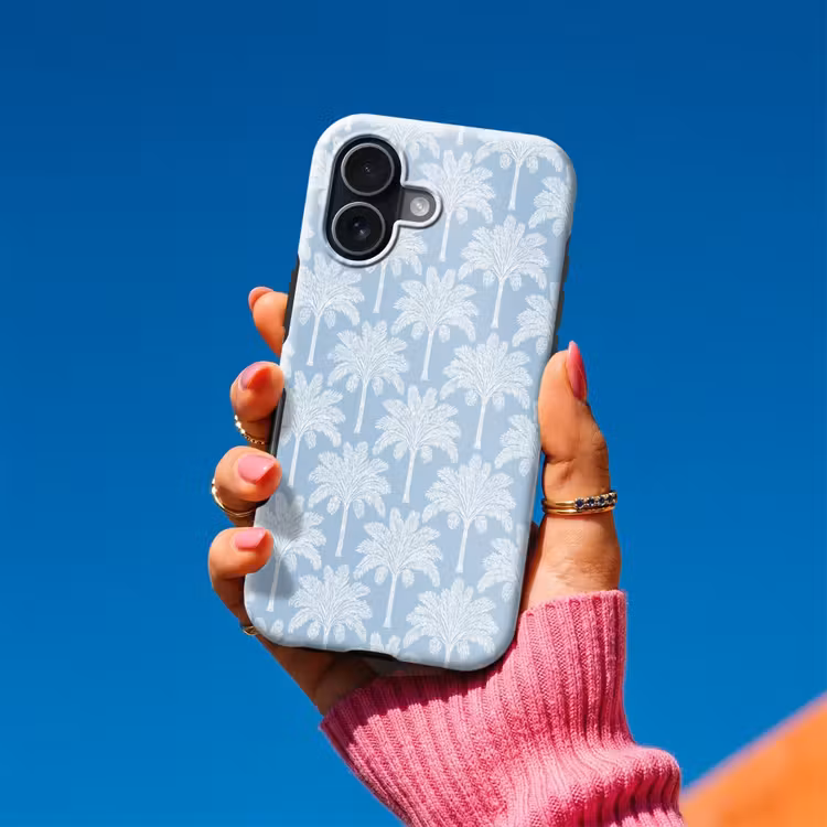 Palmboom - Modern - Blauw Toughcase MagSafe Apple iPhone 17 klein 1017 -Sfeer1V