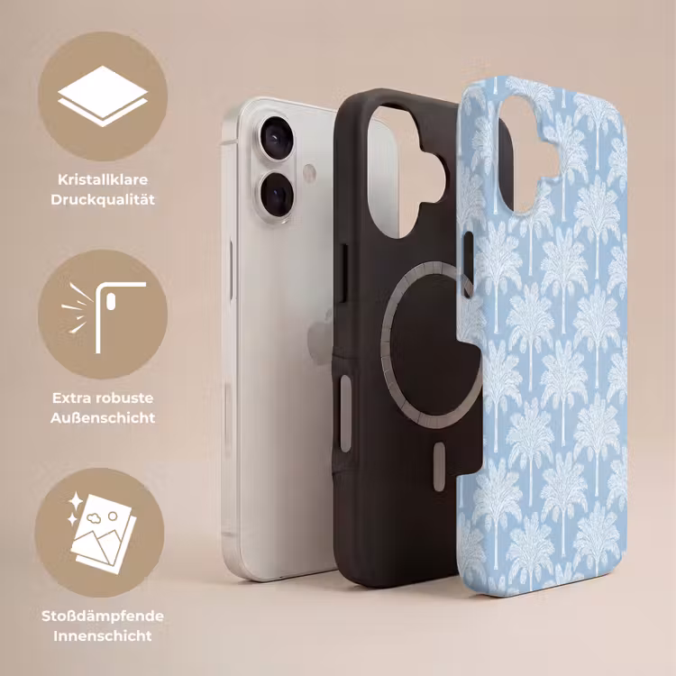 Palmboom - Modern - Blauw Toughcase MagSafe Apple iPhone 17 klein 1017 -USP_Lagen_DE