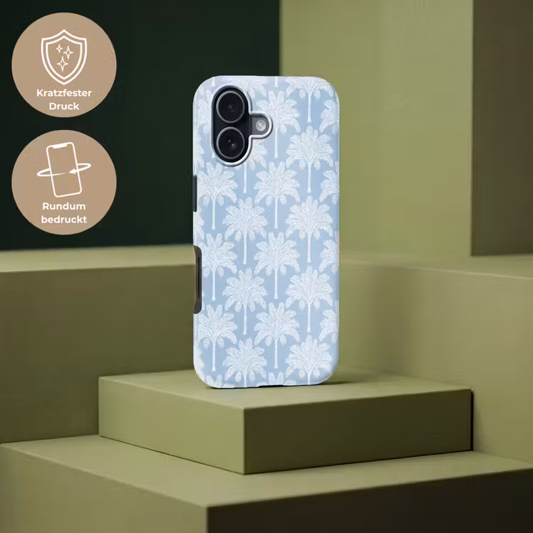 Palmboom - Modern - Blauw Toughcase MagSafe Apple iPhone 17 klein 1017 -USP_PrintM_DE