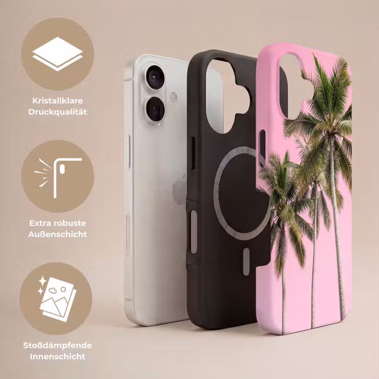 Palmboom - Tropisch - Pink Toughcase MagSafe Apple iPhone 17 klein -USP_Lagen_DE