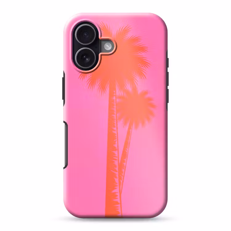 Palmbomen - Modern - Roze Toughcase MagSafe Apple iPhone 17 klein -3d