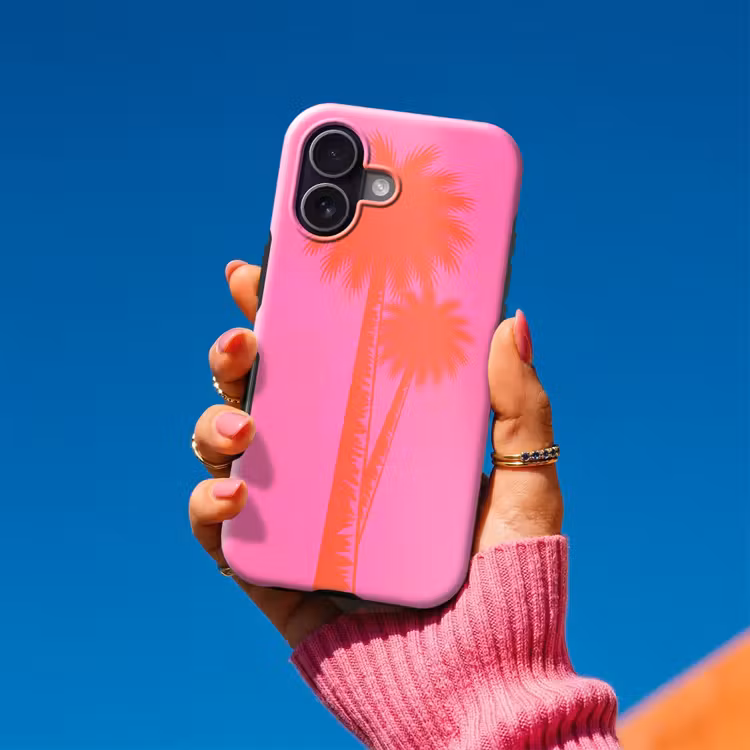 Palmbomen - Modern - Roze Toughcase MagSafe Apple iPhone 17 klein -Sfeer1V
