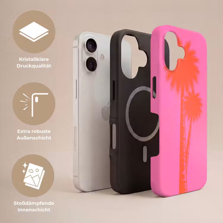 Palmbomen - Modern - Roze Toughcase MagSafe Apple iPhone 17 klein -USP_Lagen_DE
