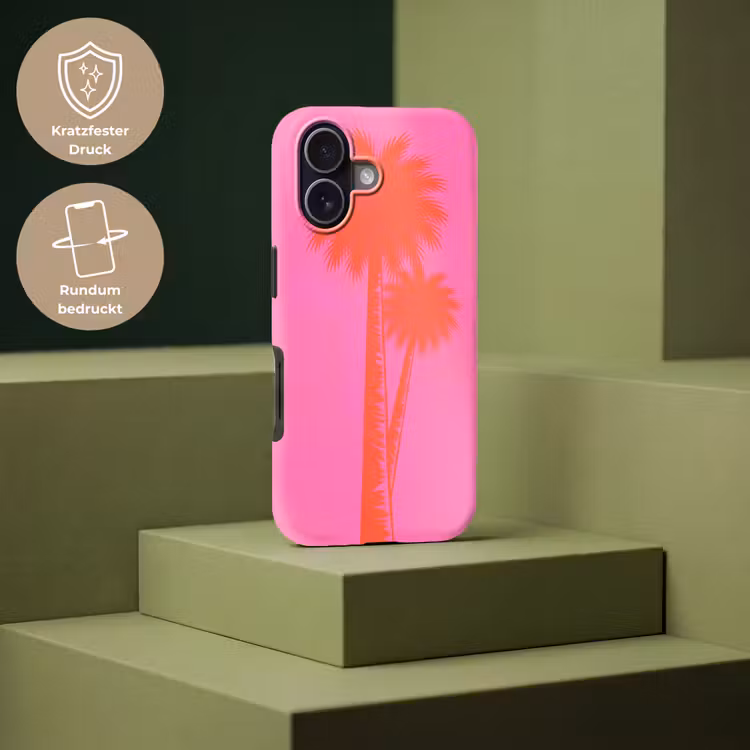 Palmbomen - Modern - Roze Toughcase MagSafe Apple iPhone 17 klein -USP_PrintM_DE