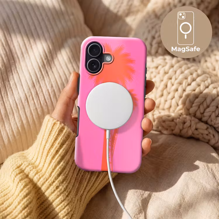 Palmbomen - Modern - Roze Toughcase MagSafe Apple iPhone 17 klein -USP_MagsafeV