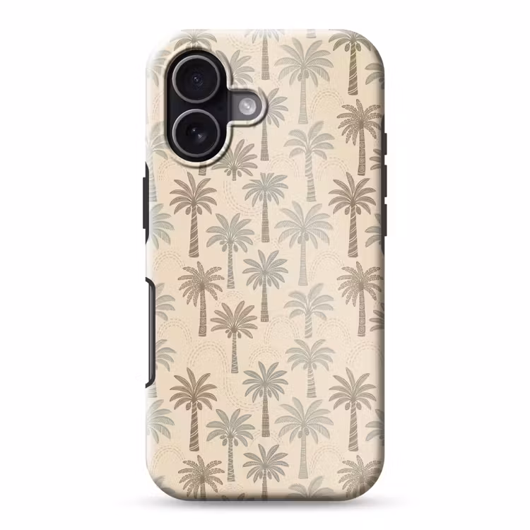 Palmbomen - Patroon - Tropisch - Beige Toughcase MagSafe Apple iPhone 17 klein -3d