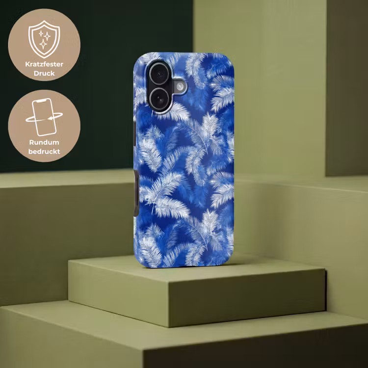 Palmblad - Patroon - Blauw Toughcase MagSafe Apple iPhone 17 klein 1017 -USP_PrintM_DE