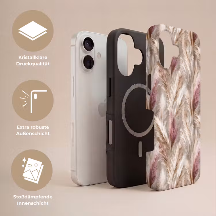 Pampasgras - Pluizig - Kleurrijk Toughcase MagSafe Apple iPhone 17 klein 1017 -USP_Lagen_DE