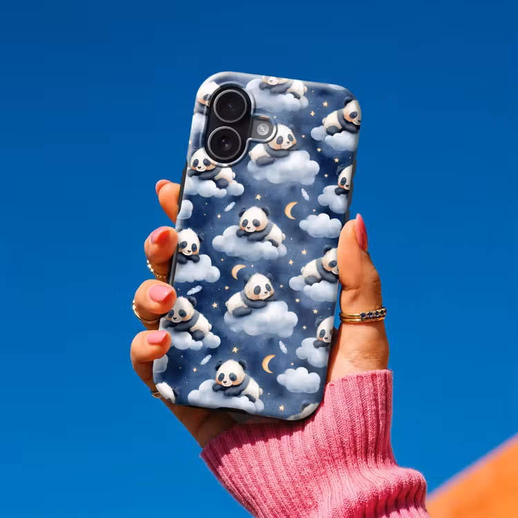Panda's - Slapen - Blauw Toughcase MagSafe Apple iPhone 17 klein 1017 -Sfeer1V