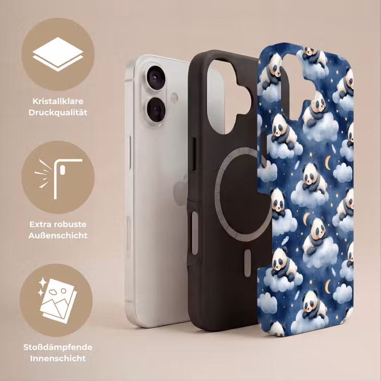 Panda's - Slapen - Blauw Toughcase MagSafe Apple iPhone 17 klein 1017 -USP_Lagen_DE