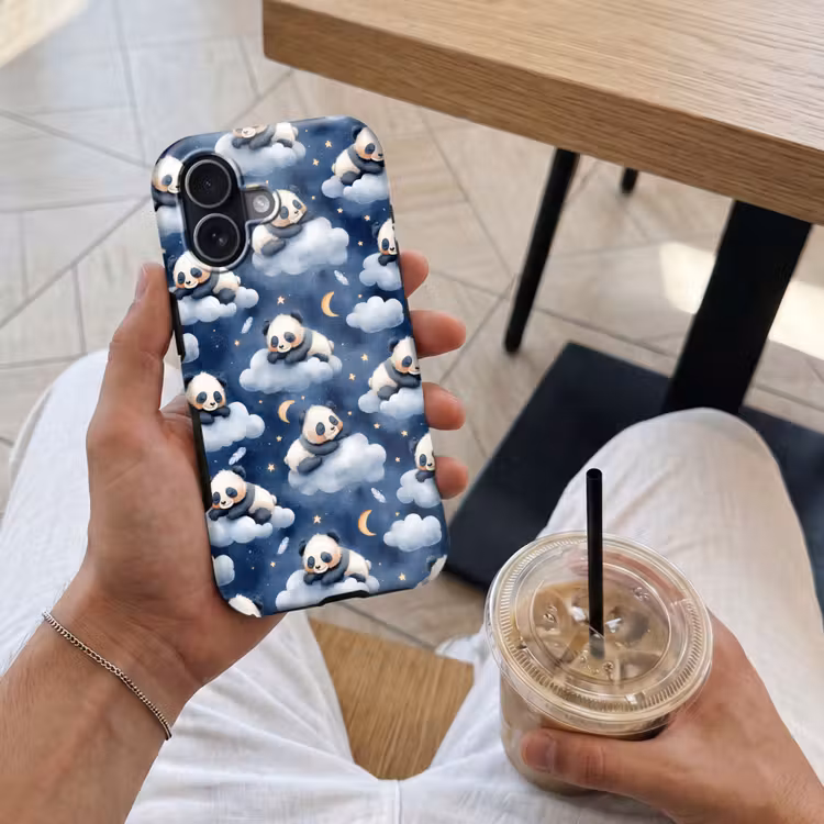 Panda's - Slapen - Blauw Toughcase MagSafe Apple iPhone 17 klein 1017 -Sfeer1M