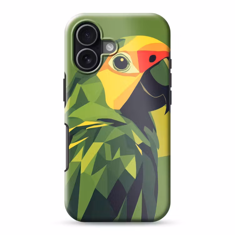 Papegaai - Groen - Snavel - Abstract Toughcase MagSafe Apple iPhone 17 klein -3d