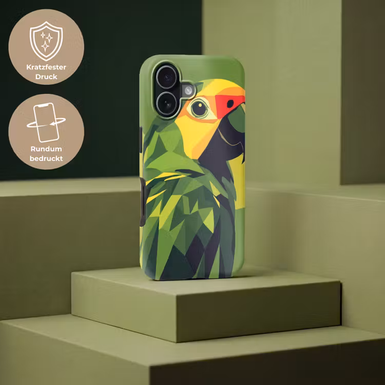 Papegaai - Groen - Snavel - Abstract Toughcase MagSafe Apple iPhone 17 klein -USP_PrintM_DE