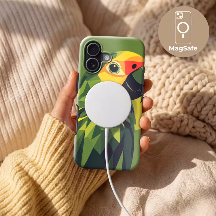 Papegaai - Groen - Snavel - Abstract Toughcase MagSafe Apple iPhone 17 klein -USP_MagsafeV
