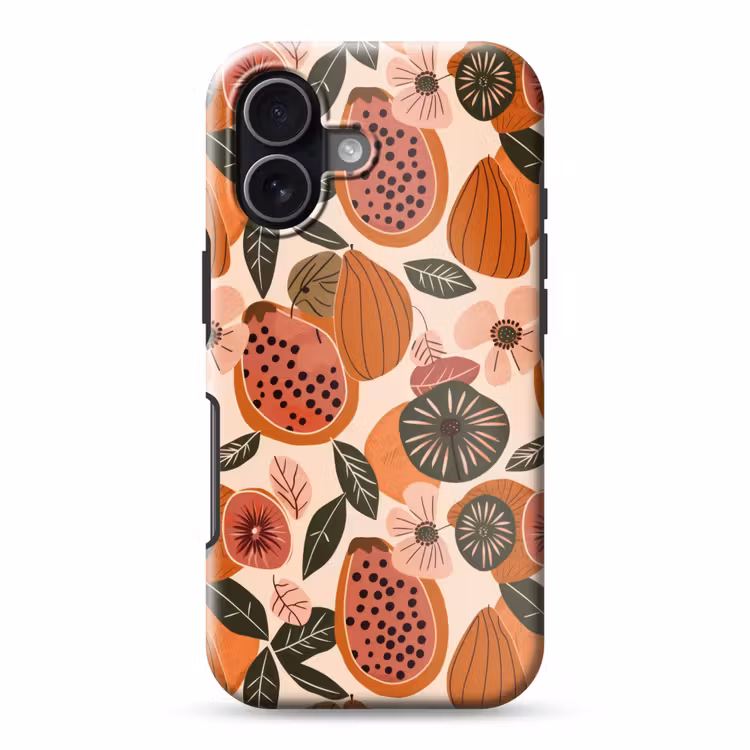 Papaja - Bloesem - Oranje Toughcase MagSafe Apple iPhone 17 klein 1017 -3d