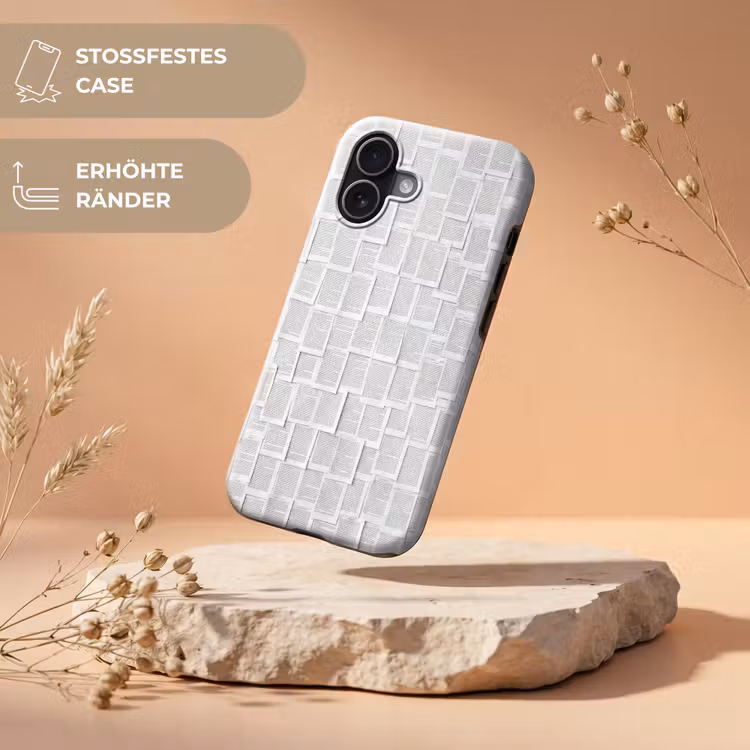 Papier - Overlappend - Textuur - Modern - Wit Toughcase MagSafe Apple iPhone 17 klein -USP_RandenV_DE