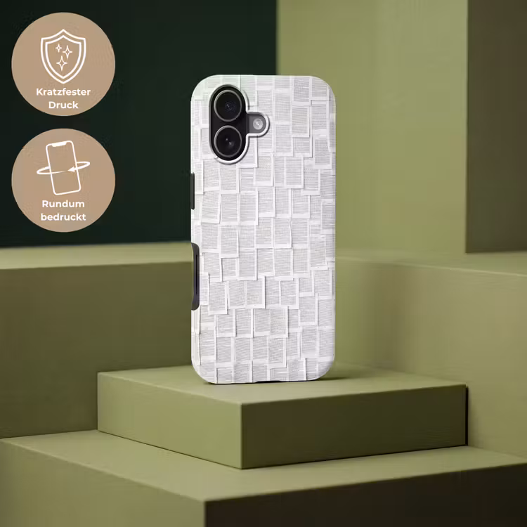 Papier - Overlappend - Textuur - Modern - Wit Toughcase MagSafe Apple iPhone 17 klein -USP_PrintM_DE