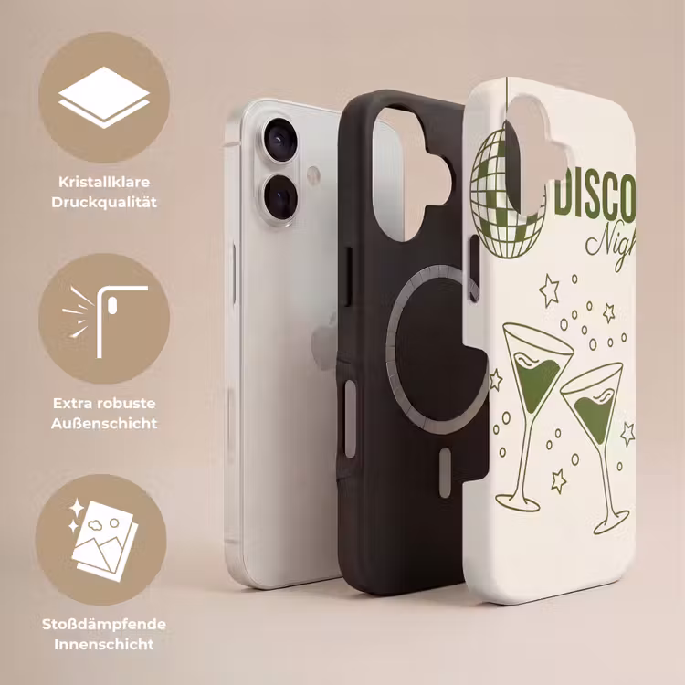 Feest - Disco - Drank - Illustratie - Groen Toughcase MagSafe Apple iPhone 17 klein -USP_Lagen_DE