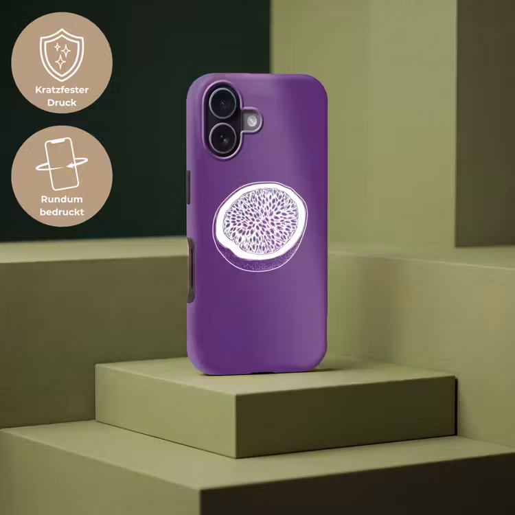 Passievrucht - Zaadjes - Paars - Minimalistisch Toughcase MagSafe Apple iPhone 17 klein -USP_PrintM_DE