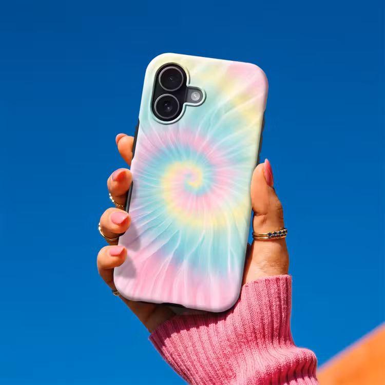 Pasteltinten - Tie dye - Roze Toughcase MagSafe Apple iPhone 17 klein -Sfeer1V