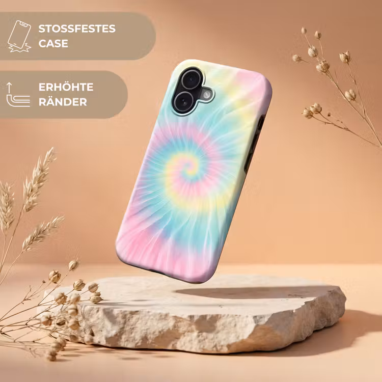 Pasteltinten - Tie dye - Roze Toughcase MagSafe Apple iPhone 17 klein -USP_RandenV_DE