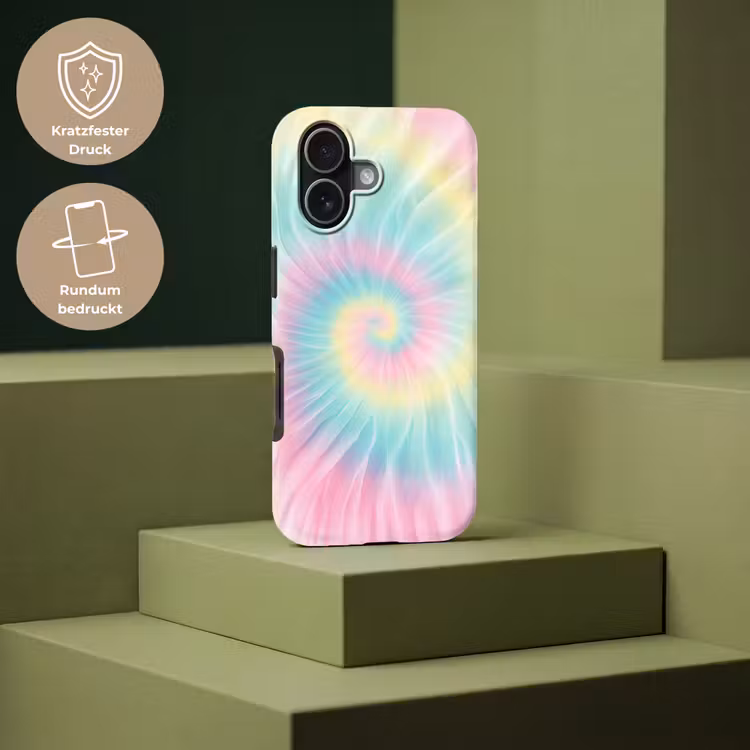 Pasteltinten - Tie dye - Roze Toughcase MagSafe Apple iPhone 17 klein -USP_PrintM_DE