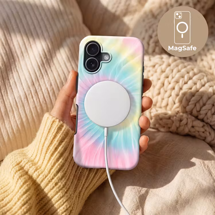 Pasteltinten - Tie dye - Roze Toughcase MagSafe Apple iPhone 17 klein -USP_MagsafeV