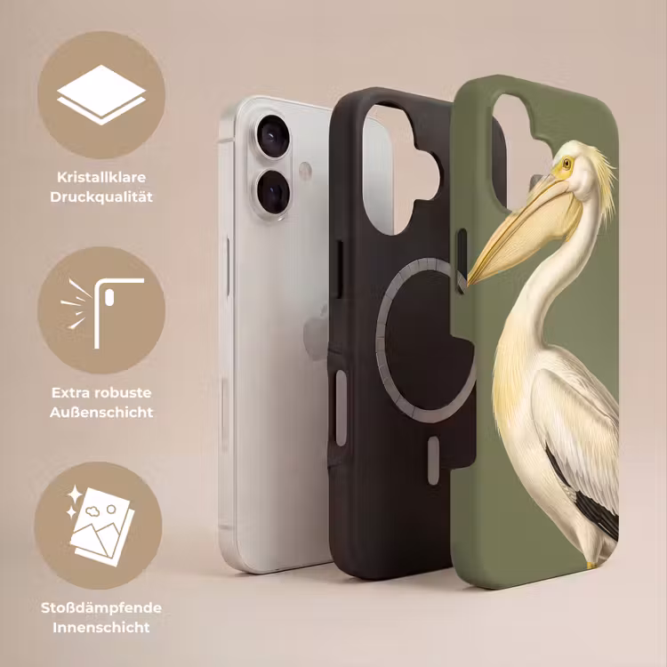 Pelikaan - Wit - Vogel - Klassiek - Natuur Toughcase MagSafe Apple iPhone 17 klein -USP_Lagen_DE