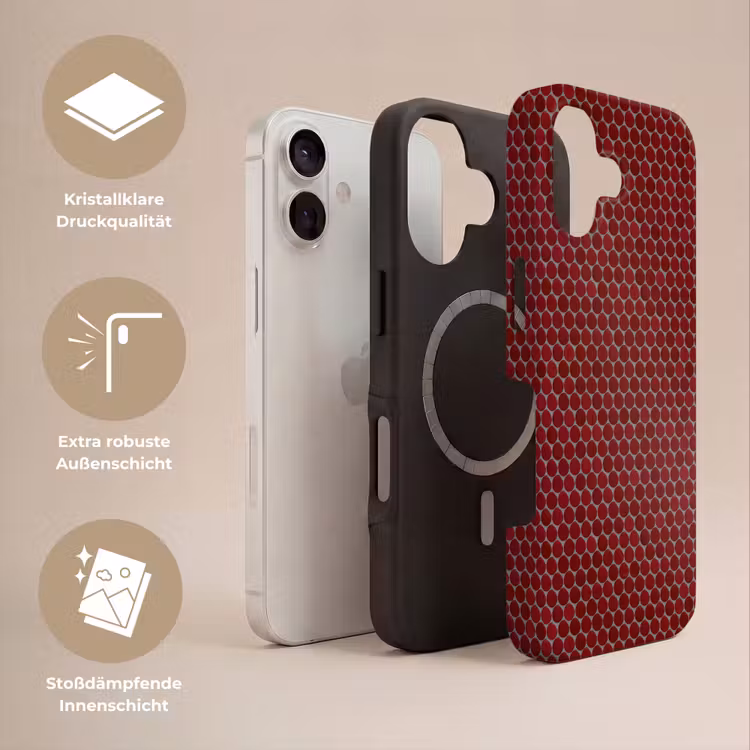 Penny - Mozaïek - Rond - Rood Toughcase MagSafe Apple iPhone 17 klein 1017 -USP_Lagen_DE
