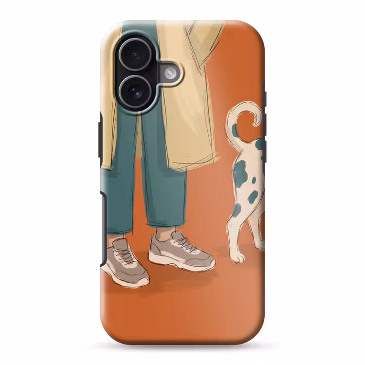 Persoon - Hond - Dieren - Illustratie - Modern Toughcase MagSafe Apple iPhone 17 klein -3d