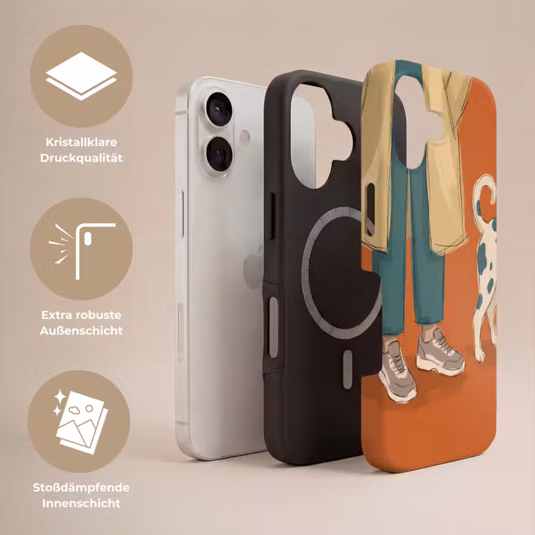 Persoon - Hond - Dieren - Illustratie - Modern Toughcase MagSafe Apple iPhone 17 klein -USP_Lagen_DE
