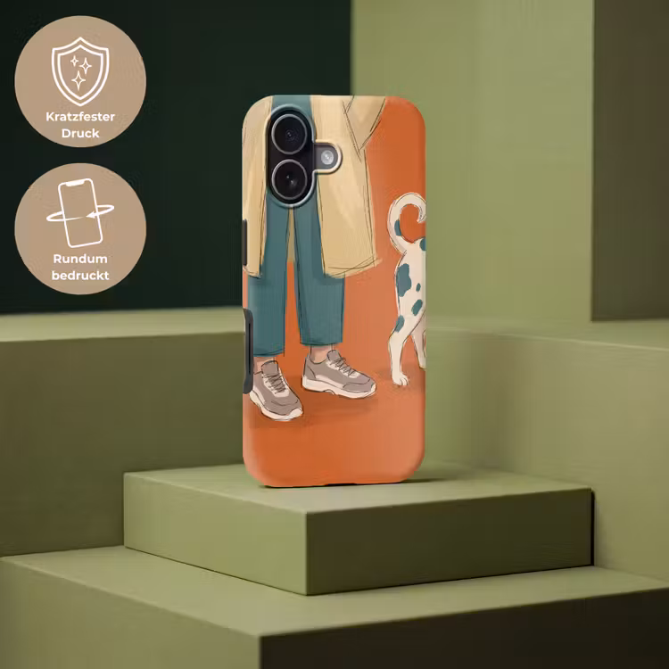 Persoon - Hond - Dieren - Illustratie - Modern Toughcase MagSafe Apple iPhone 17 klein -USP_PrintM_DE