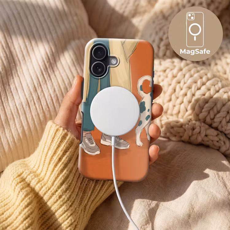 Persoon - Hond - Dieren - Illustratie - Modern Toughcase MagSafe Apple iPhone 17 klein -USP_MagsafeV