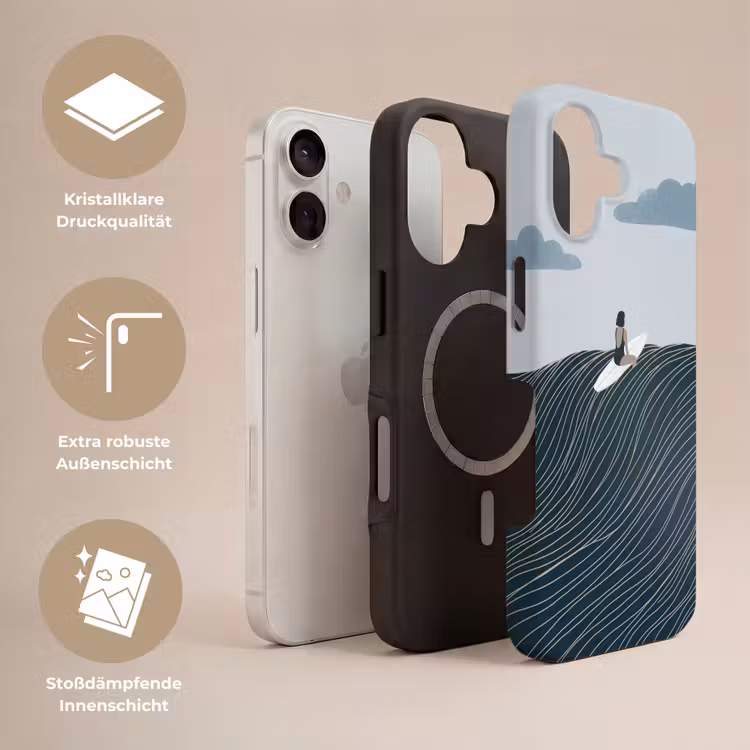 Persoon - Surfen - Oceaan - Natuur - Modern Toughcase MagSafe Apple iPhone 17 klein -USP_Lagen_DE