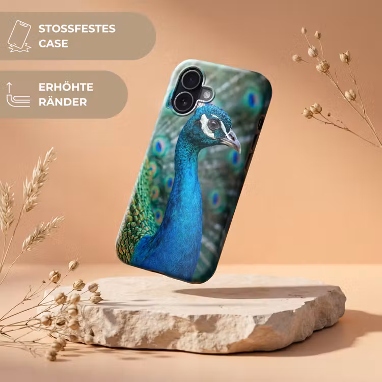 Pauw - Veren - Blauw Toughcase MagSafe Apple iPhone 17 klein -USP_RandenV_DE