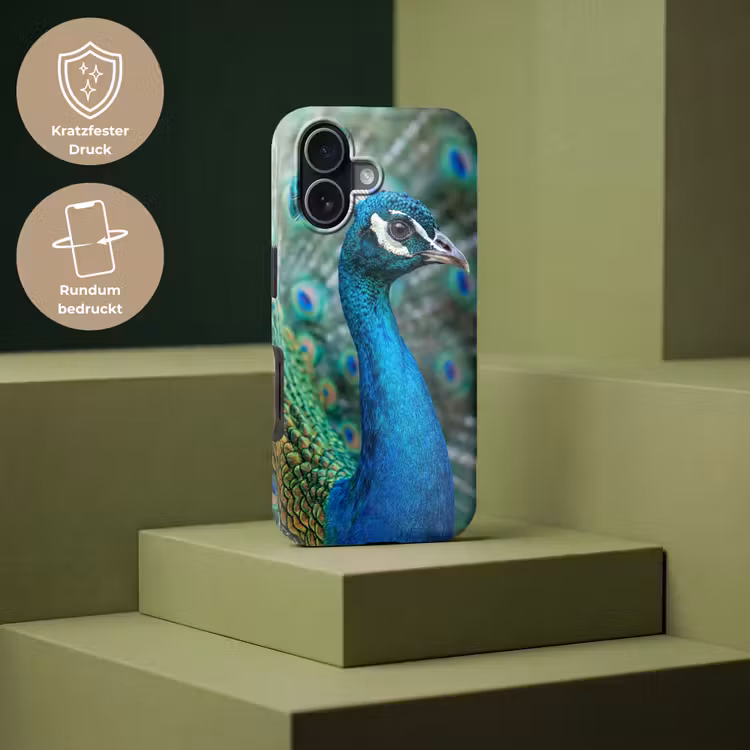 Pauw - Veren - Blauw Toughcase MagSafe Apple iPhone 17 klein -USP_PrintM_DE