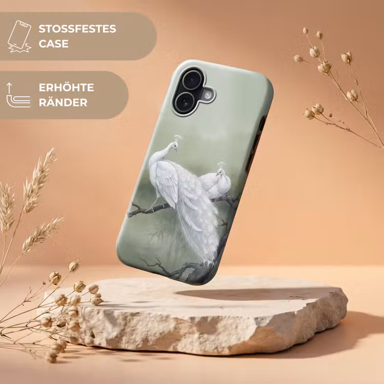 Pauwen - Wit - Natuur - Groen Toughcase MagSafe Apple iPhone 17 klein -USP_RandenV_DE