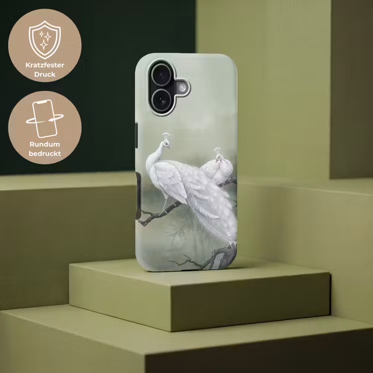 Pauwen - Wit - Natuur - Groen Toughcase MagSafe Apple iPhone 17 klein -USP_PrintM_DE