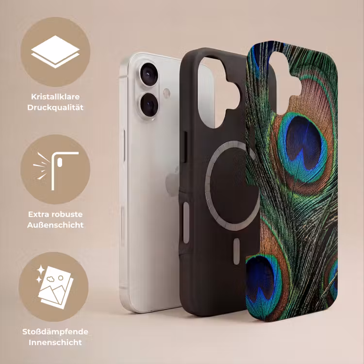 Pauwenveren - Klassiek - Groen Toughcase MagSafe Apple iPhone 17 klein -USP_Lagen_DE