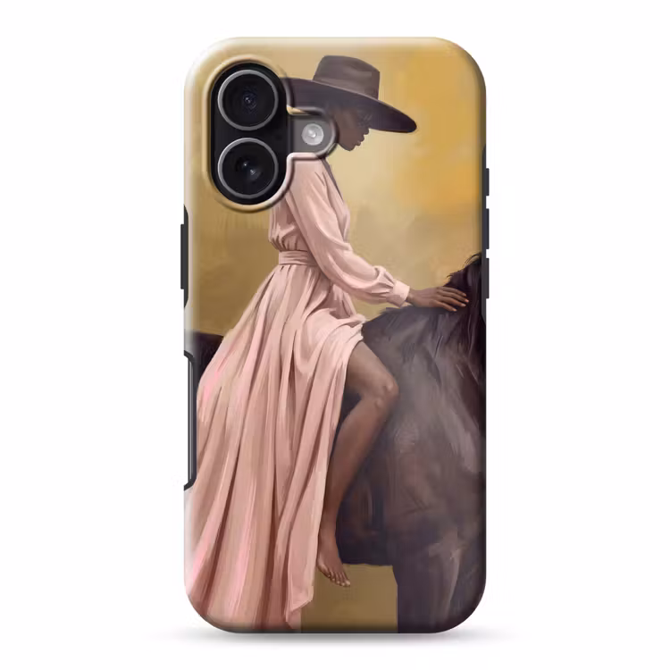Paard - Klassiek - Oker Toughcase MagSafe Apple iPhone 17 klein -3d
