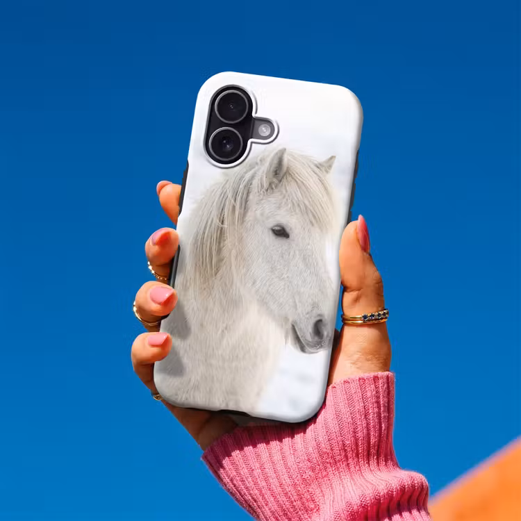Paard - Kop - Winter - Dieren - Wit Toughcase MagSafe Apple iPhone 17 klein -Sfeer1V