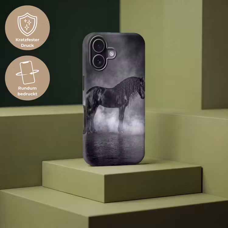 Paard - Magisch - Zwart Toughcase MagSafe Apple iPhone 17 klein -USP_PrintM_DE