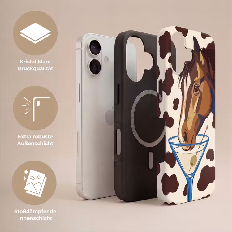 Paard - Martini - Dieren - Abstract - Bruin Toughcase MagSafe Apple iPhone 17 klein -USP_Lagen_DE