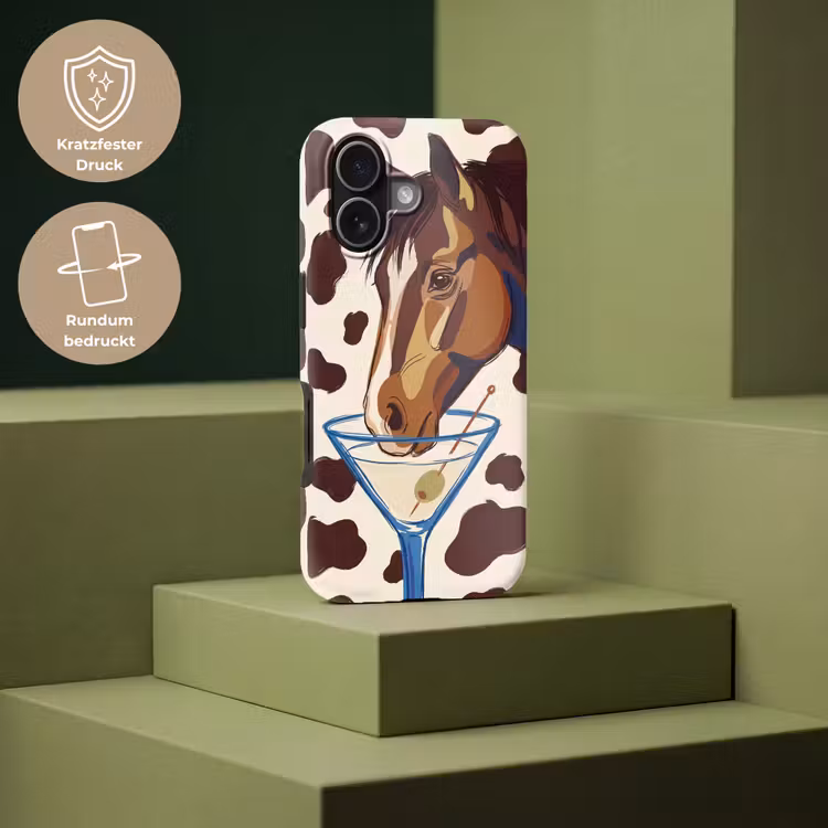 Paard - Martini - Dieren - Abstract - Bruin Toughcase MagSafe Apple iPhone 17 klein -USP_PrintM_DE